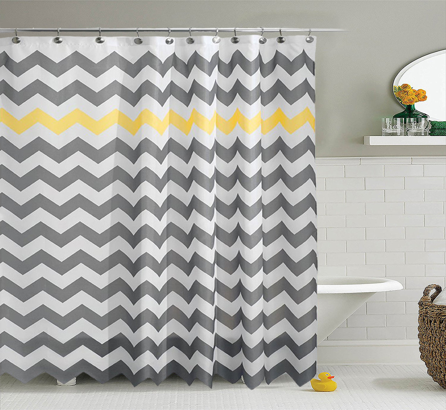 Waterproof Shower Curtain - simple wave striped pattern