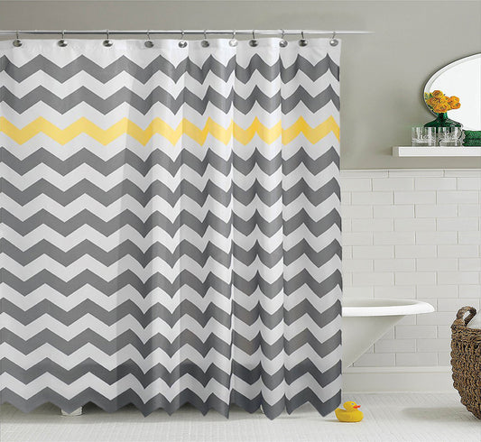 Waterproof Shower Curtain - simple wave striped pattern