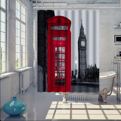 London Telephone Box Shower Curtain