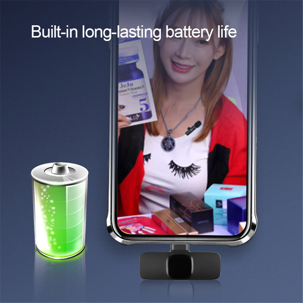 Wireless Lavalier Clip-On Microphone for iPhone, Android, Laptop (Lightning / USB-C)