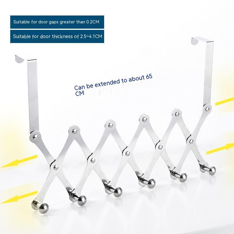Retractable Stainless Steel Over-Door Hook Rack