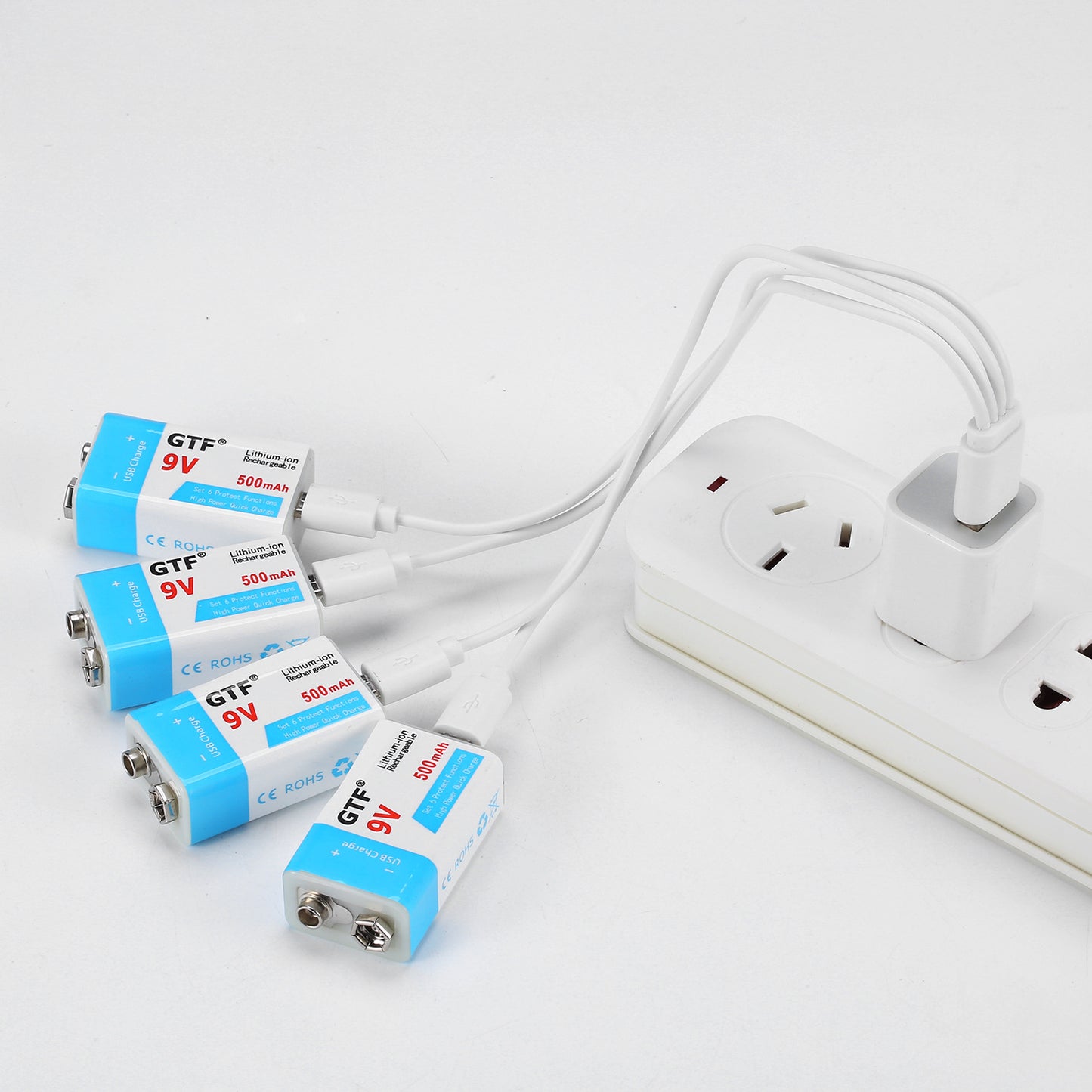 USB Rechargeable 9V Battery (With Charging Cable)