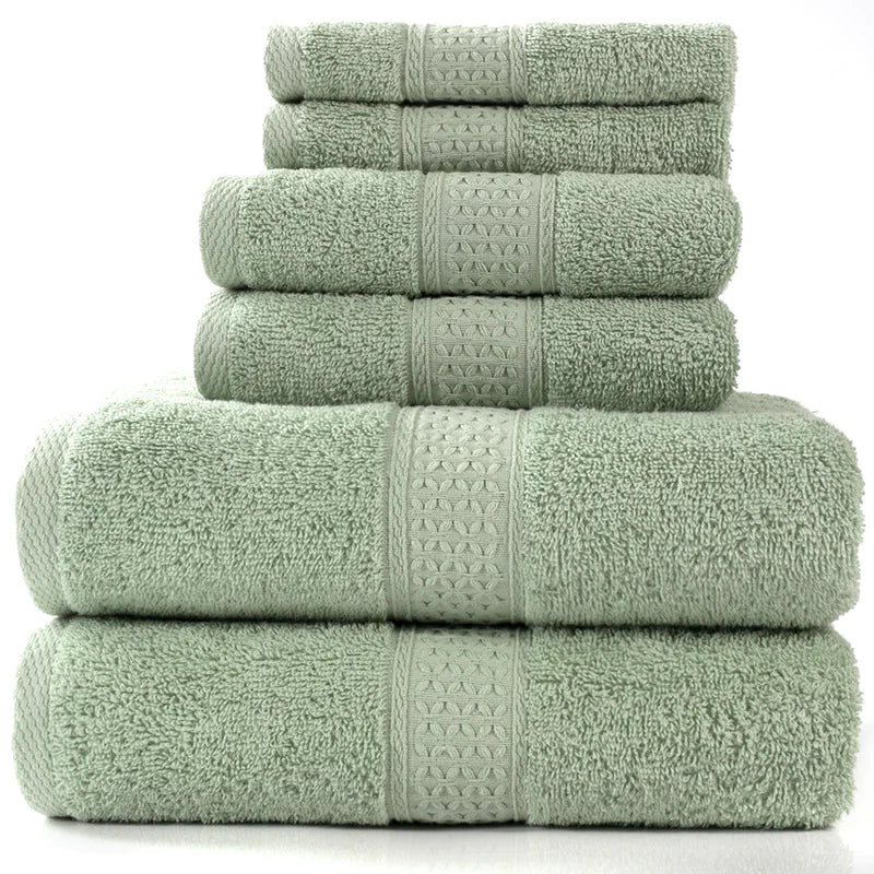 Simple Cotton Bath Towels – 6-Piece Set