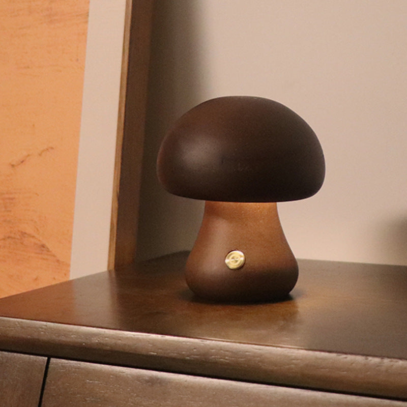 Wooden Mushroom Lamp (USB rechargeable)