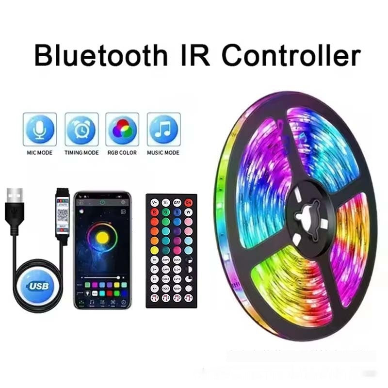 RGB LED Light Strip – Bluetooth App & Remote Control (USB 5V)