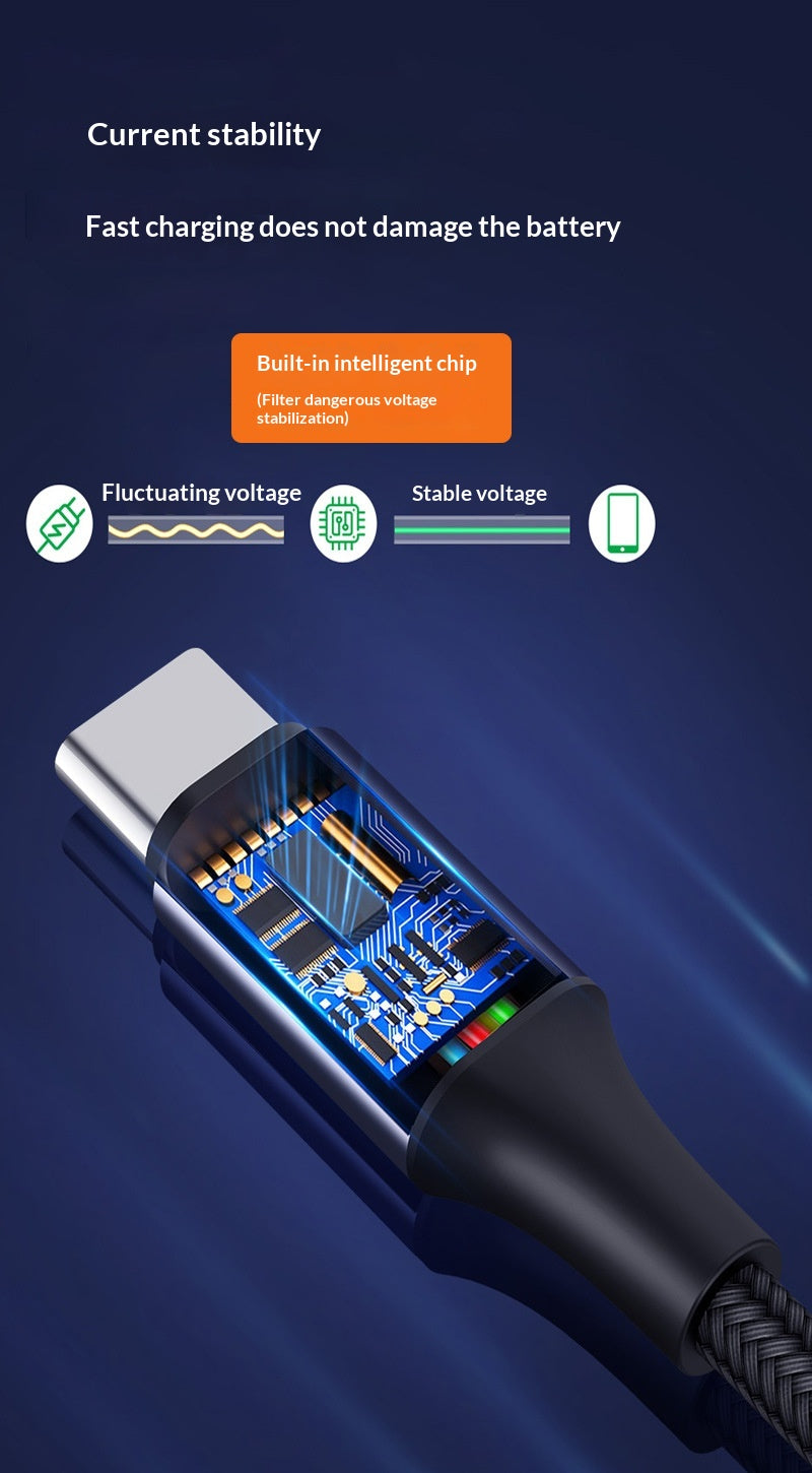 Dual-Port Fast-Charging USB-C to USB-C Cable