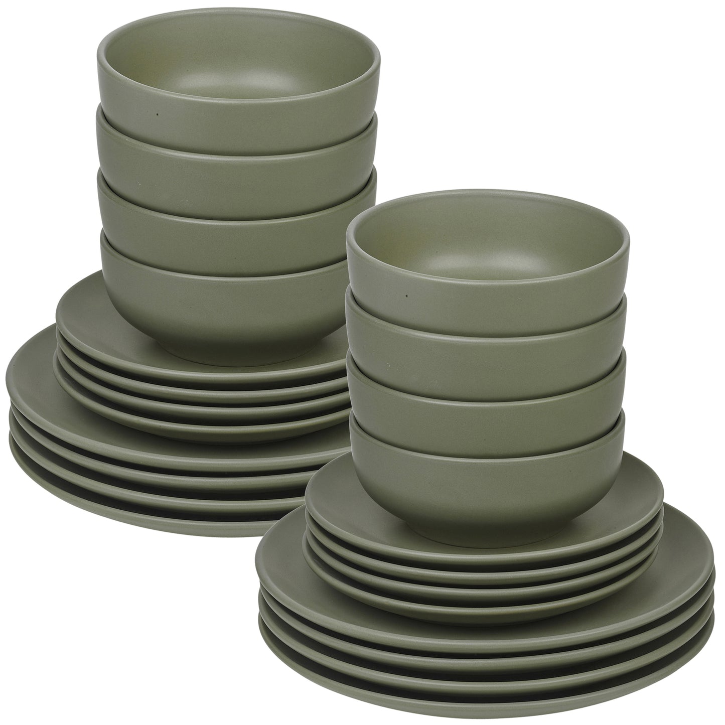 Coloured Stone Ceramic 12/24 Piece Dinnerware Crockery Plates Bowls Dining Set