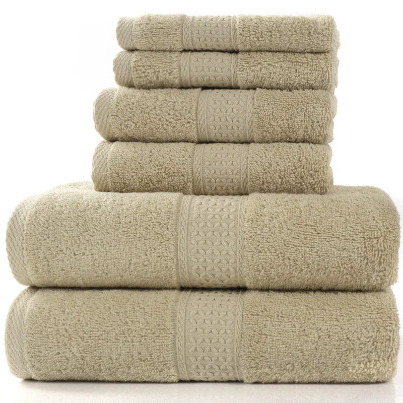 Simple Cotton Bath Towels – 6-Piece Set