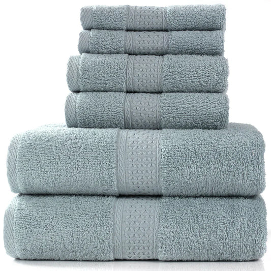 Simple Cotton Bath Towels – 6-Piece Set
