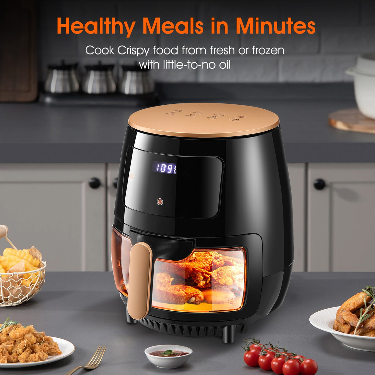 Air Fryer 6L Large Capacity Digital Touch Screen Mulitifunction Oil Free Frying