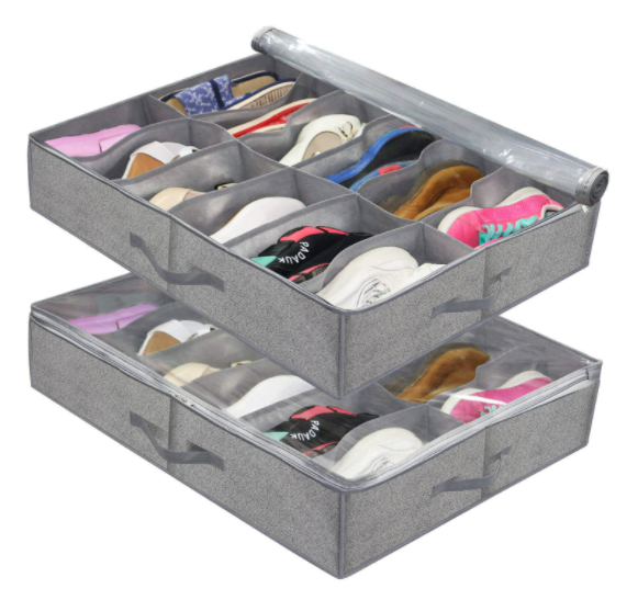 Sophisticated Shoe Organizer with Under-Bed Storage (One Piece)