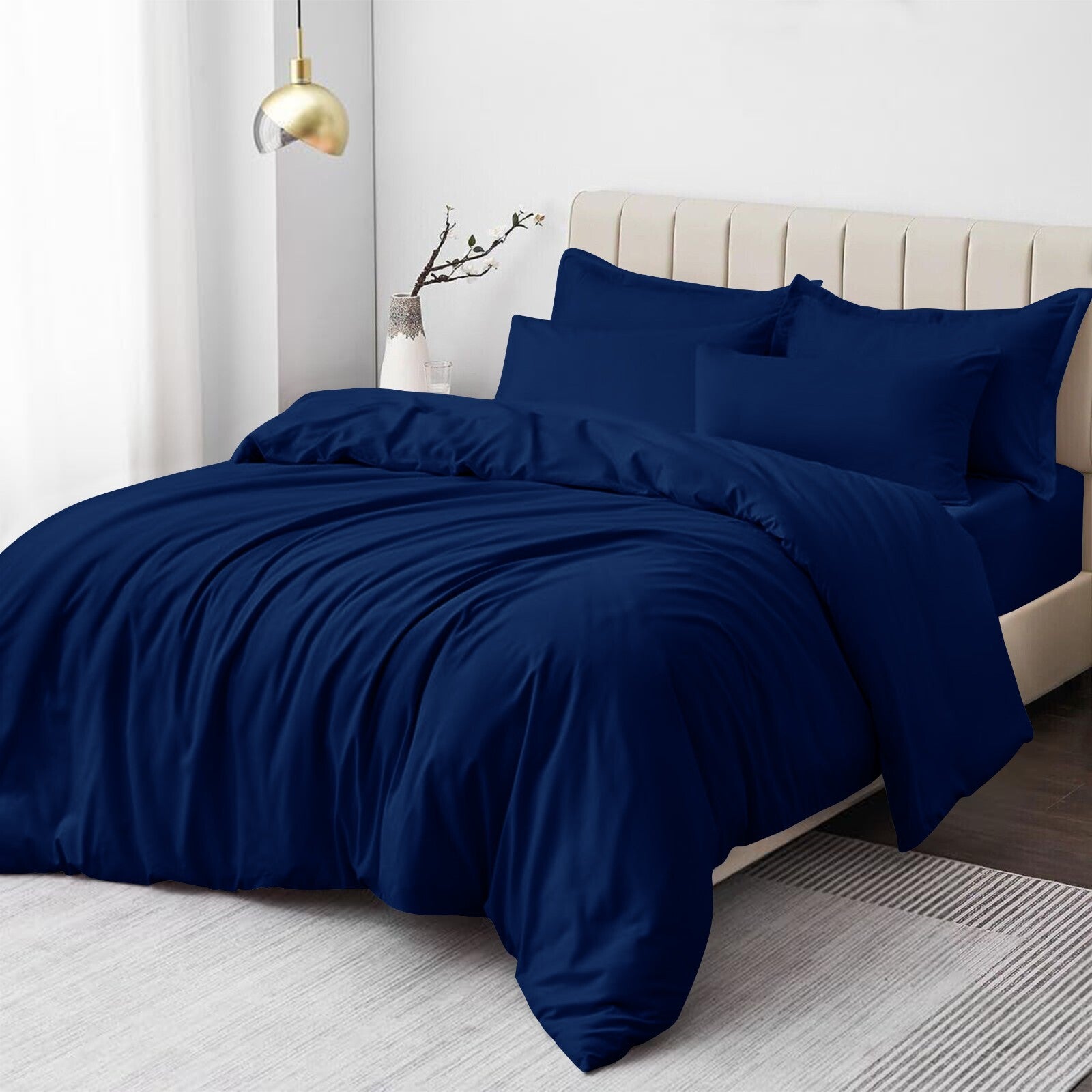 Plain Duvet Cover Luxury Reversible Quilt Cover Bedding Set Single Double King