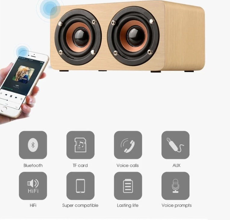 Bluetooth Wooden Mini Speaker (USB chargeable)