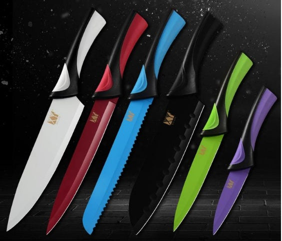 6-Piece Colourful Stainless Steel Knife Set