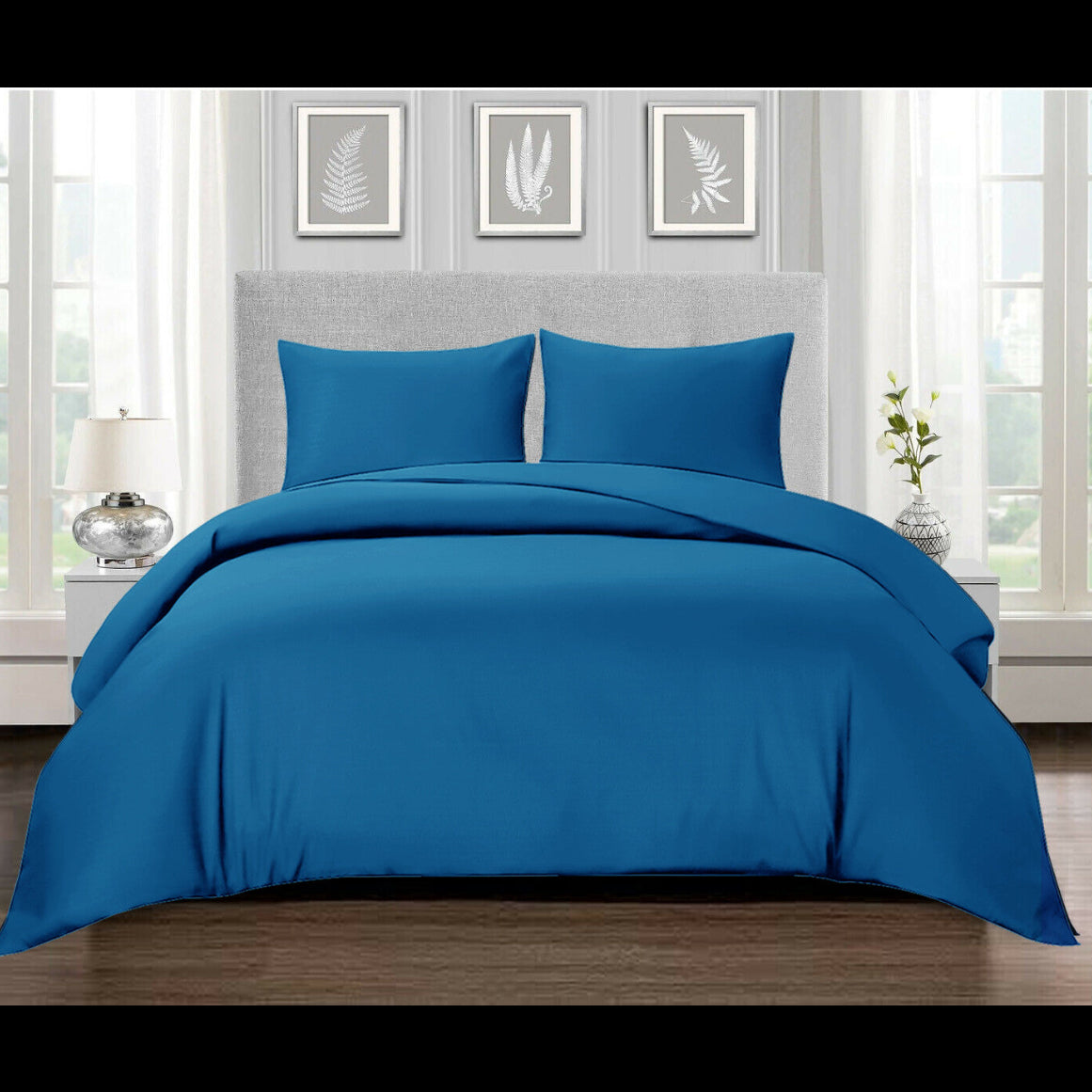 100% Egyptian Cotton Duvet Quilt Cover Bedding Set Double King Super King Size