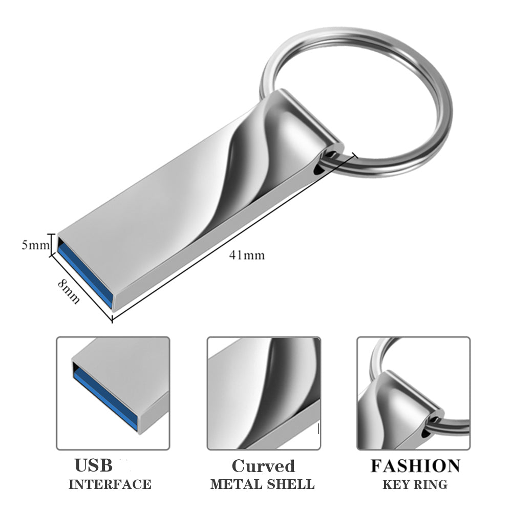 Metal Keyring USB Flash Drive – 64GB / 128GB