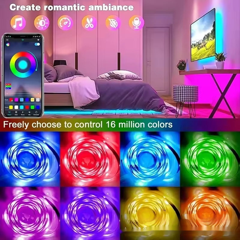 RGB LED Light Strip – Bluetooth App & Remote Control (USB 5V)