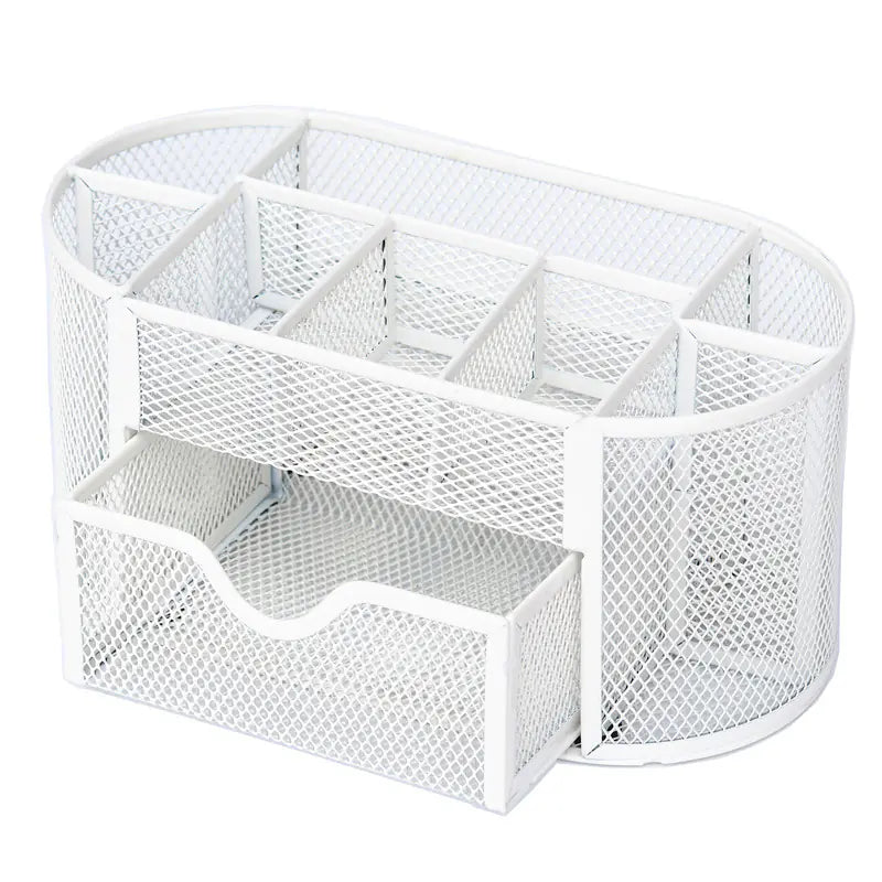 Iron Desk Organiser with Eight Compartments and Drawers