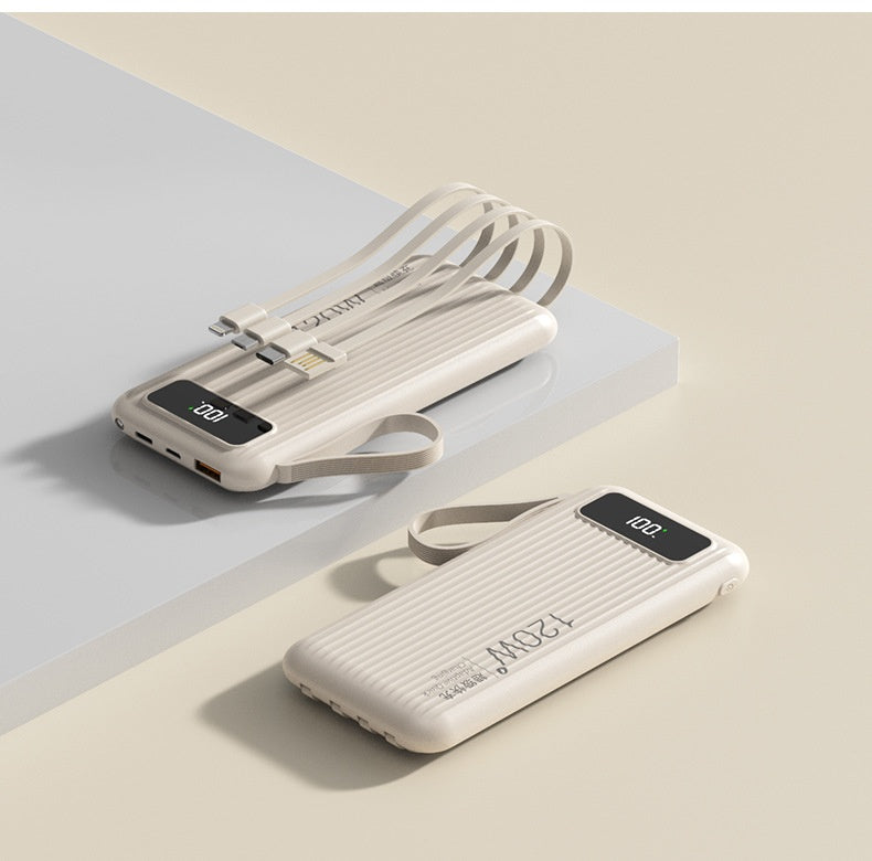 20,000mAh Portable Power Bank – 120W Fast Charging + Built-In Cables.