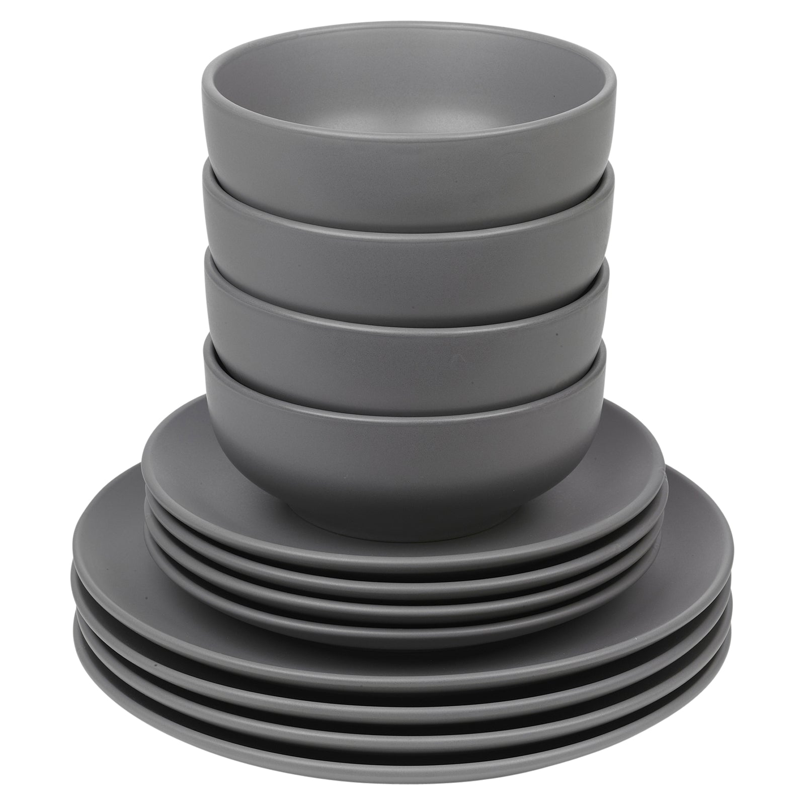 Coloured Stone Ceramic 12/24 Piece Dinnerware Crockery Plates Bowls Dining Set