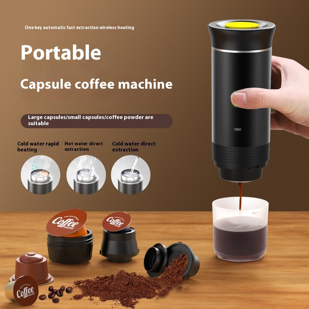 Electric 3-in-1 Portable Espresso Maker (pods and ground coffee)