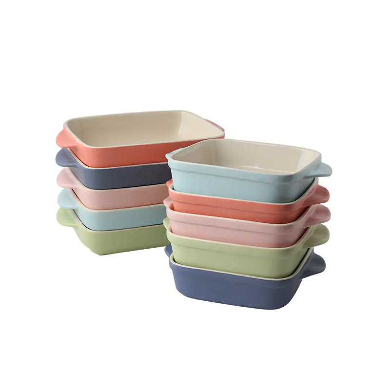Ceramic Matte Double-Handle Baking Dish / Bowl