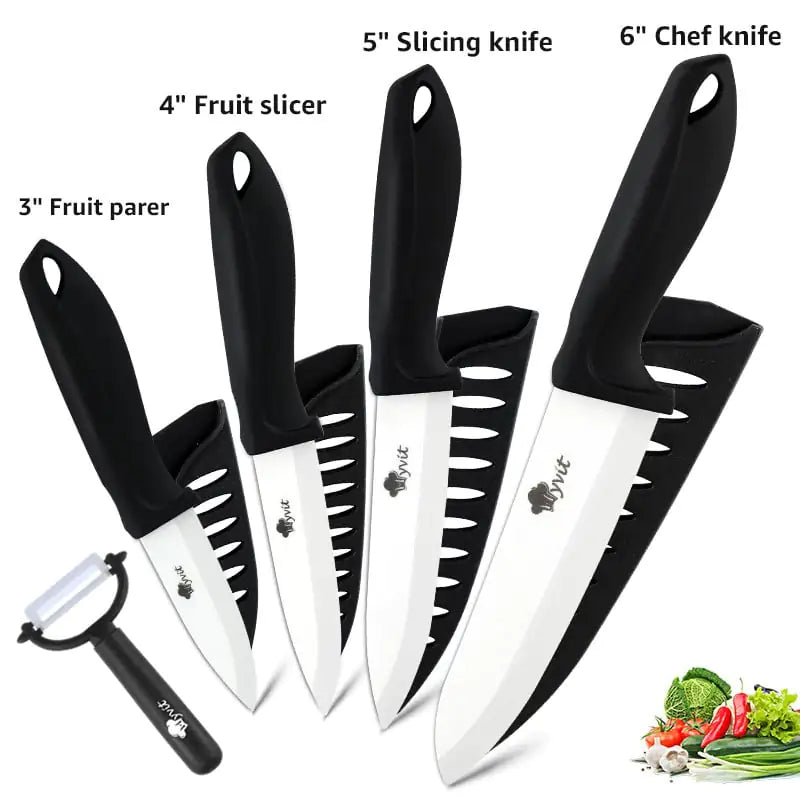 5-Piece Standable Ceramic Knife Set (Zirconia Blades)
