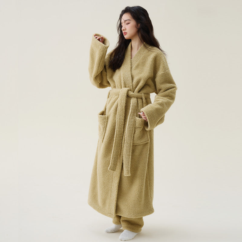 Coral Fleece Unisex Bathrobe