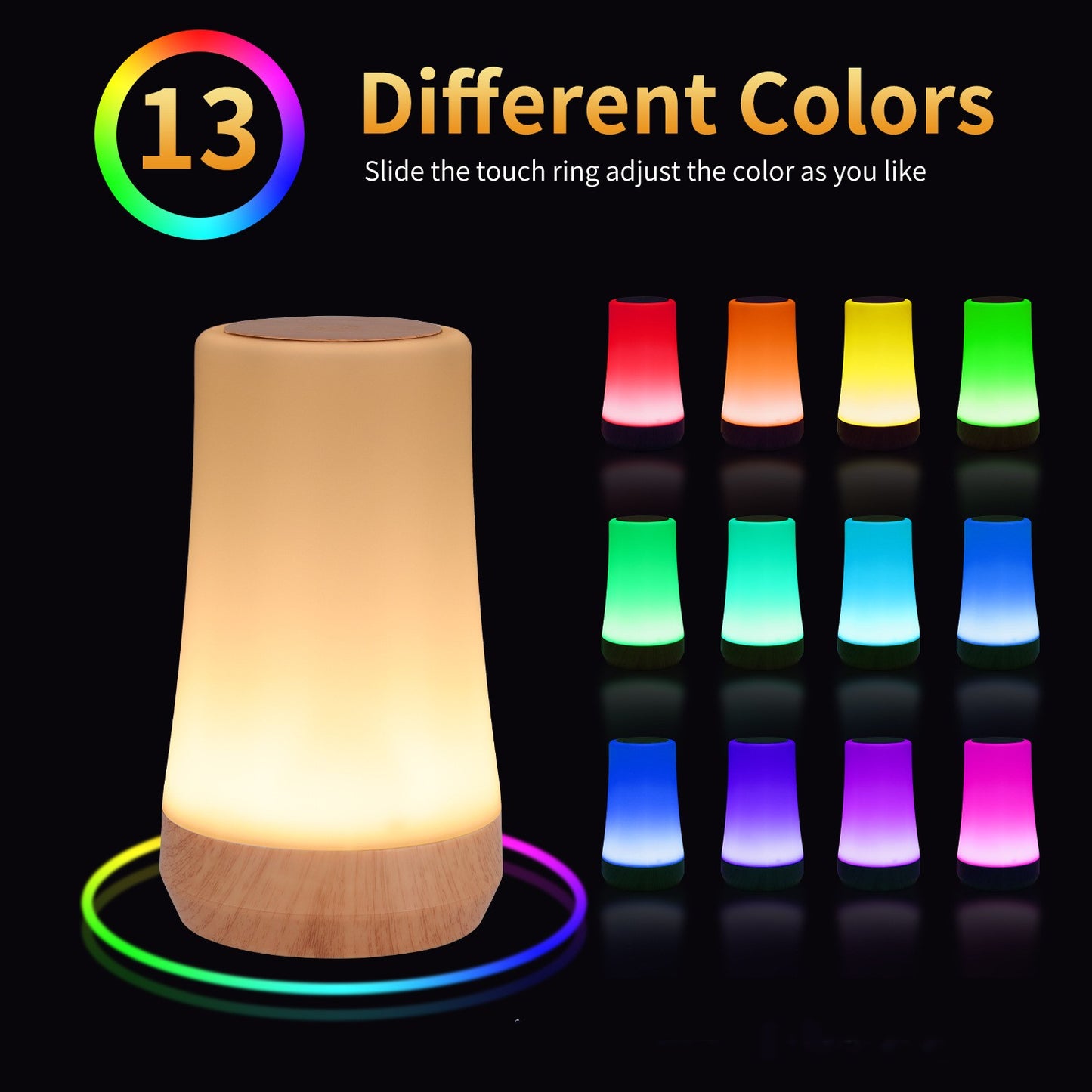 Wood Grain Ambient LED Lamp (Seven Colours)