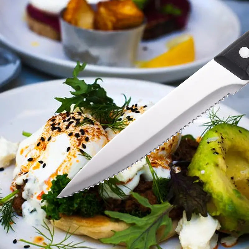 6-Piece Stainless Steel Silverware Set (With Steak Knives)