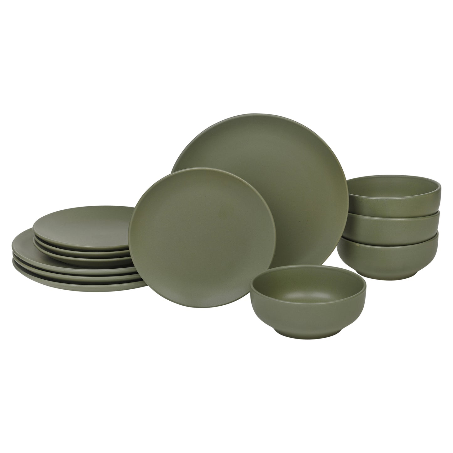 Coloured Stone Ceramic 12/24 Piece Dinnerware Crockery Plates Bowls Dining Set