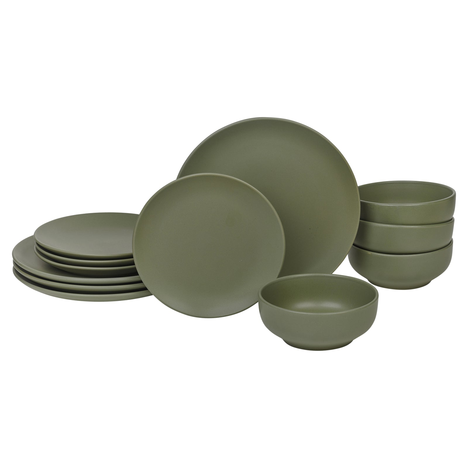Coloured Stone Ceramic 12/24 Piece Dinnerware Crockery Plates Bowls Dining Set