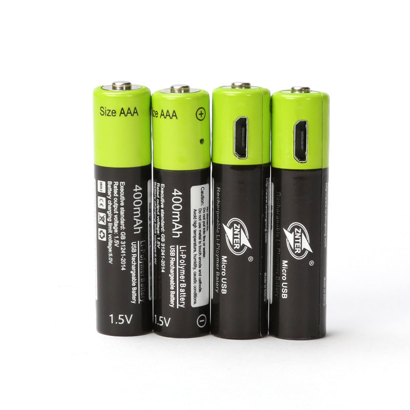USB Rechargeable AAA Batteries – Pack of 4 (Charging Cable Included)