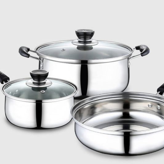3-Piece Stainless Steel Cookware Set