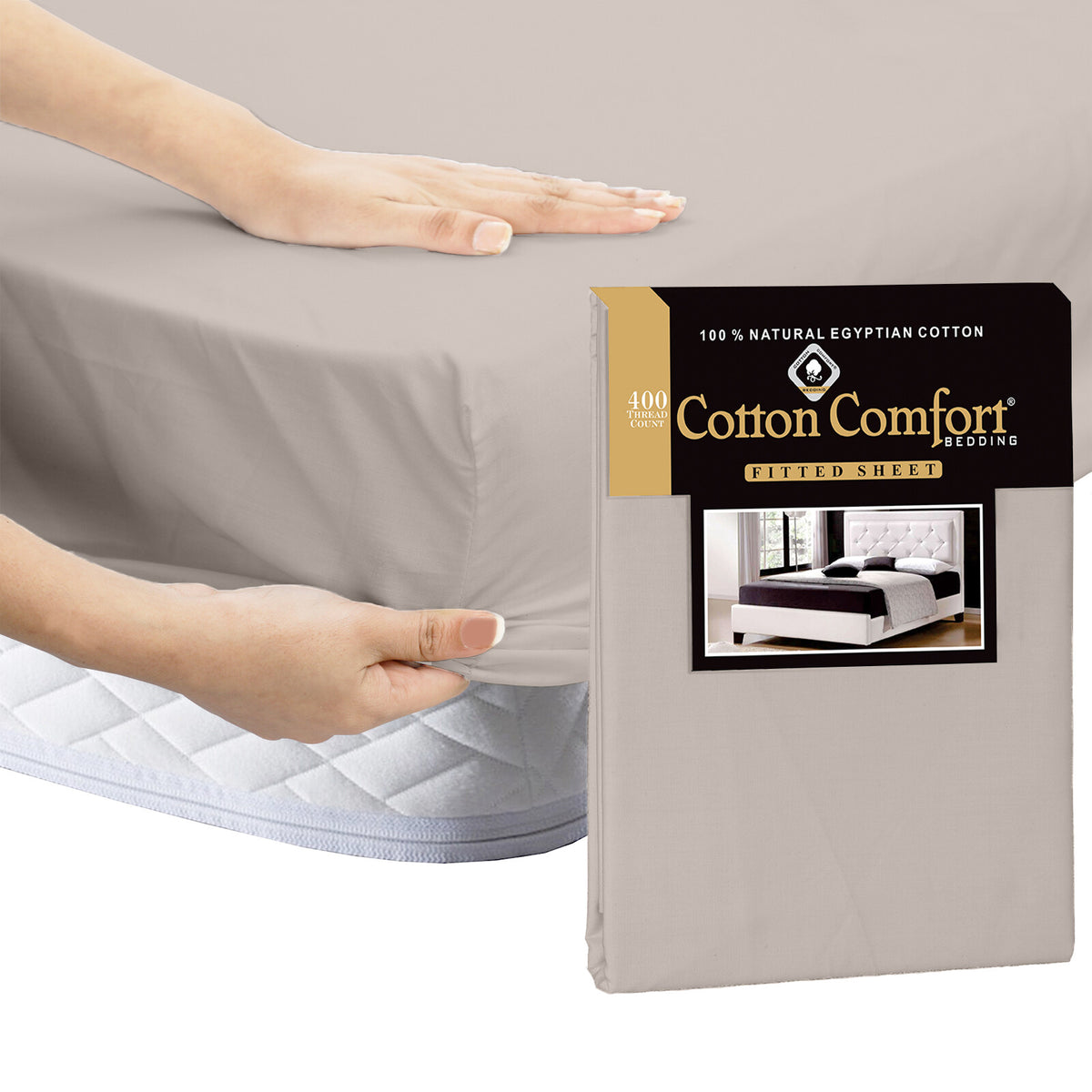 100% Egyptian Cotton 35Cm Extra Deep Fitted Sheet 400 TC 25Cm Bed Sheets UK Size