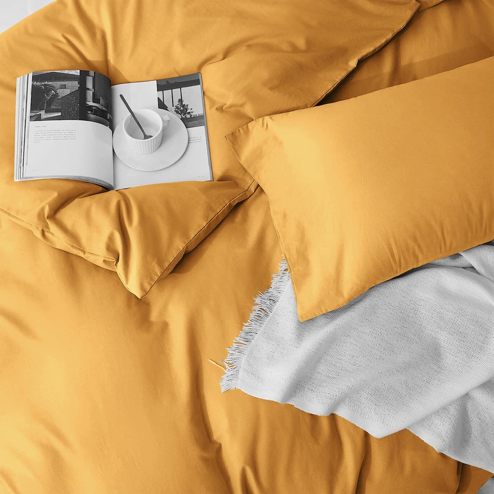 Plain Duvet Cover Luxury Reversible Quilt Cover Bedding Set Single Double King