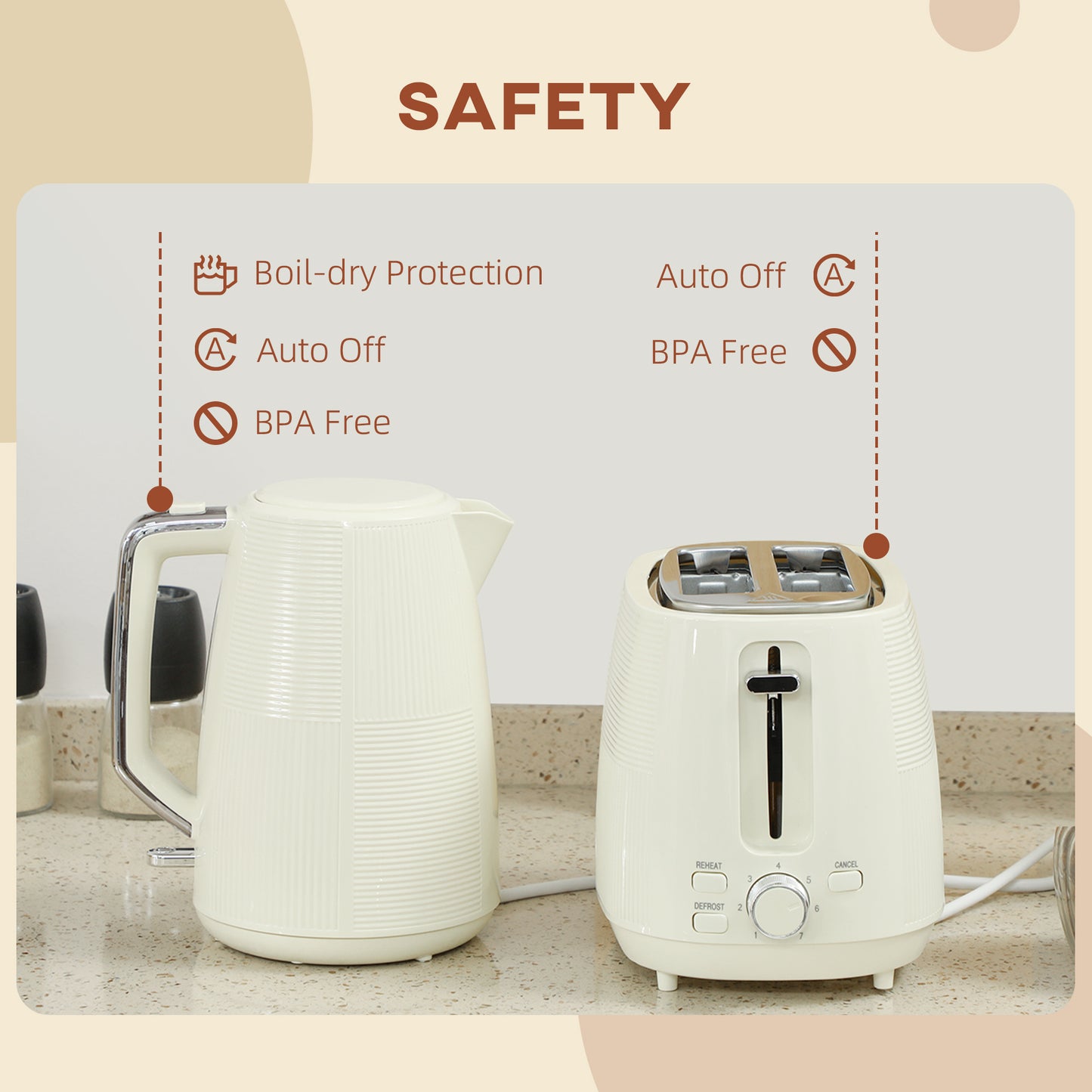 Kettle & Toaster Set – 1.7L Fast Boil + 2 Slice Toaster