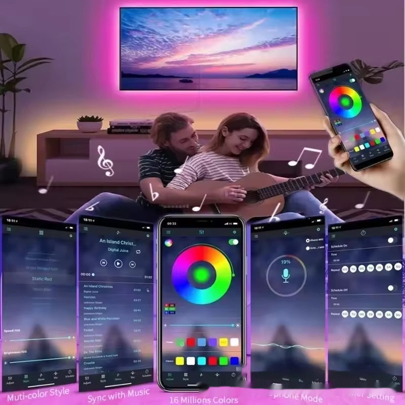 RGB LED Light Strip – Bluetooth App & Remote Control (USB 5V)