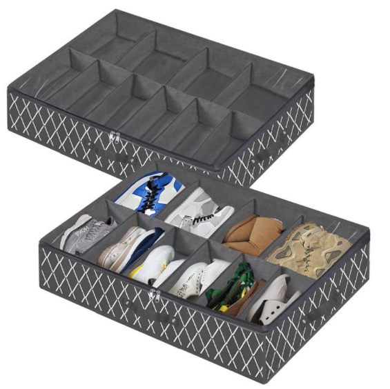 Sophisticated Shoe Organizer with Under-Bed Storage (One Piece)