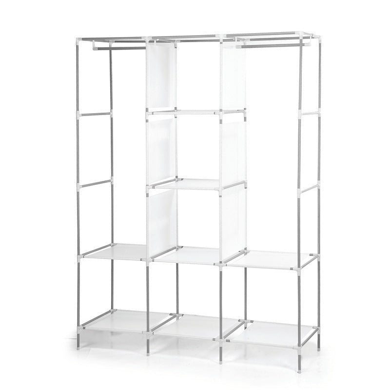 Fabric Wardrobe Organiser with Hanging Rail & Shelves