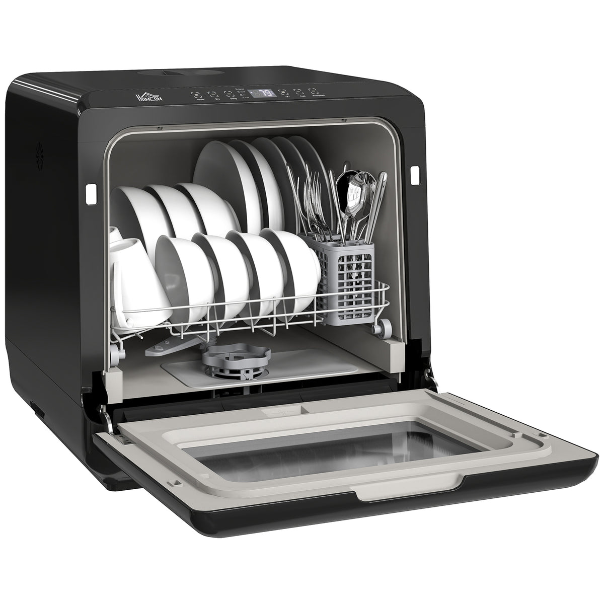 Tabletop Dishwasher, Mini Countertop Dishwasher with Built-In 6L Water Tank