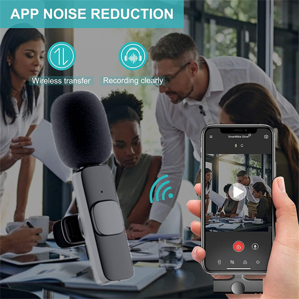 Wireless Lavalier Clip-On Microphone for iPhone, Android, Laptop (Lightning / USB-C)