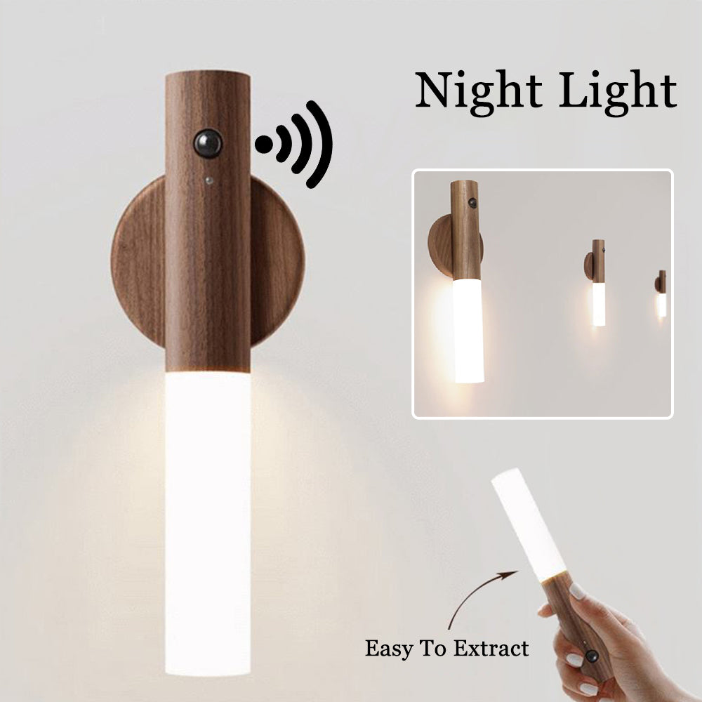 Motion Sensor LED USB Magnetic Wood Wireless Night Light (USB)
