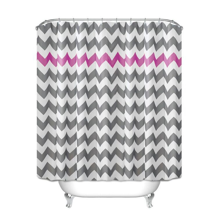 Waterproof Shower Curtain - simple wave striped pattern