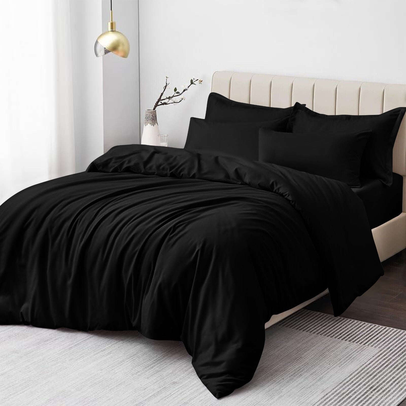Plain Duvet Cover Luxury Reversible Quilt Cover Bedding Set Single Double King