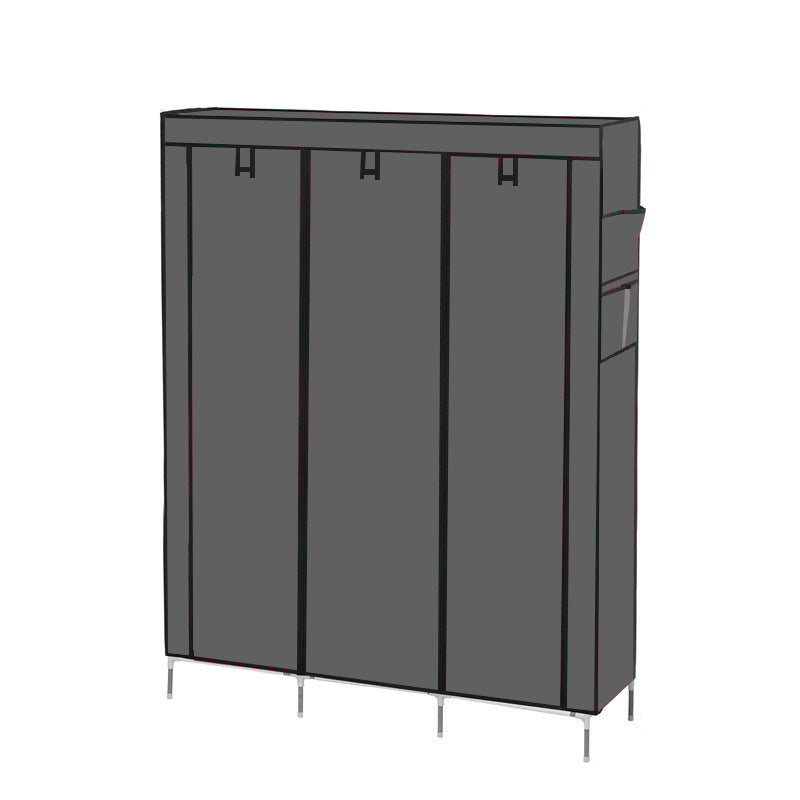 Fabric Wardrobe Organiser with Hanging Rail & Shelves