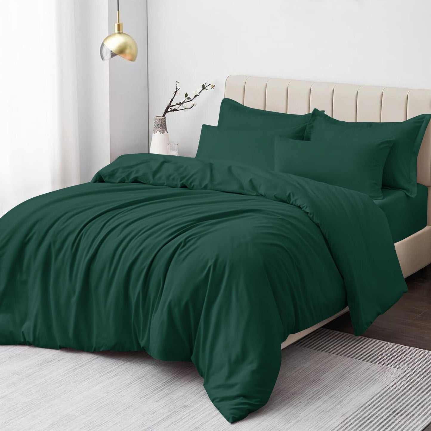 Plain Duvet Cover Luxury Reversible Quilt Cover Bedding Set Single Double King