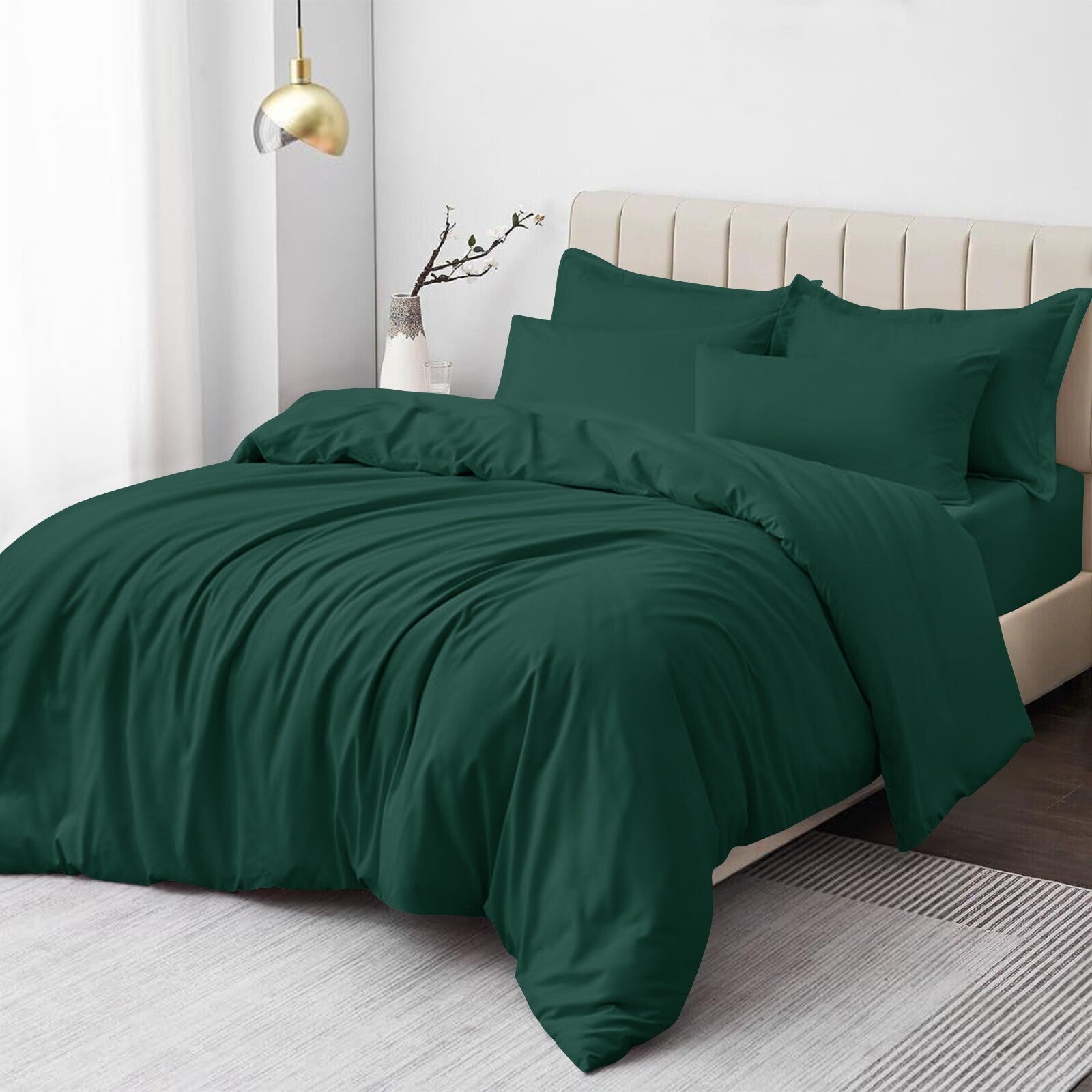 Plain Duvet Cover Luxury Reversible Quilt Cover Bedding Set Single Double King