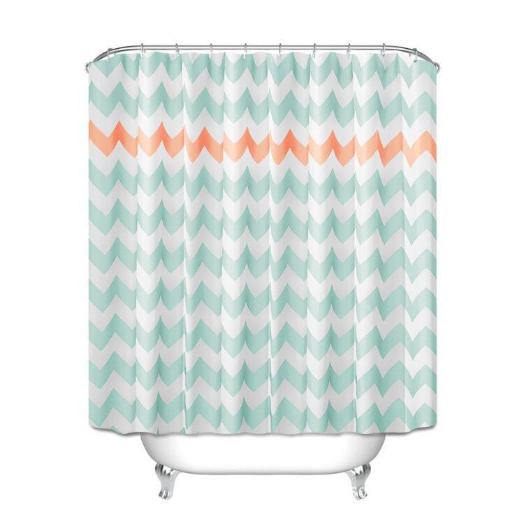 Waterproof Shower Curtain - simple wave striped pattern