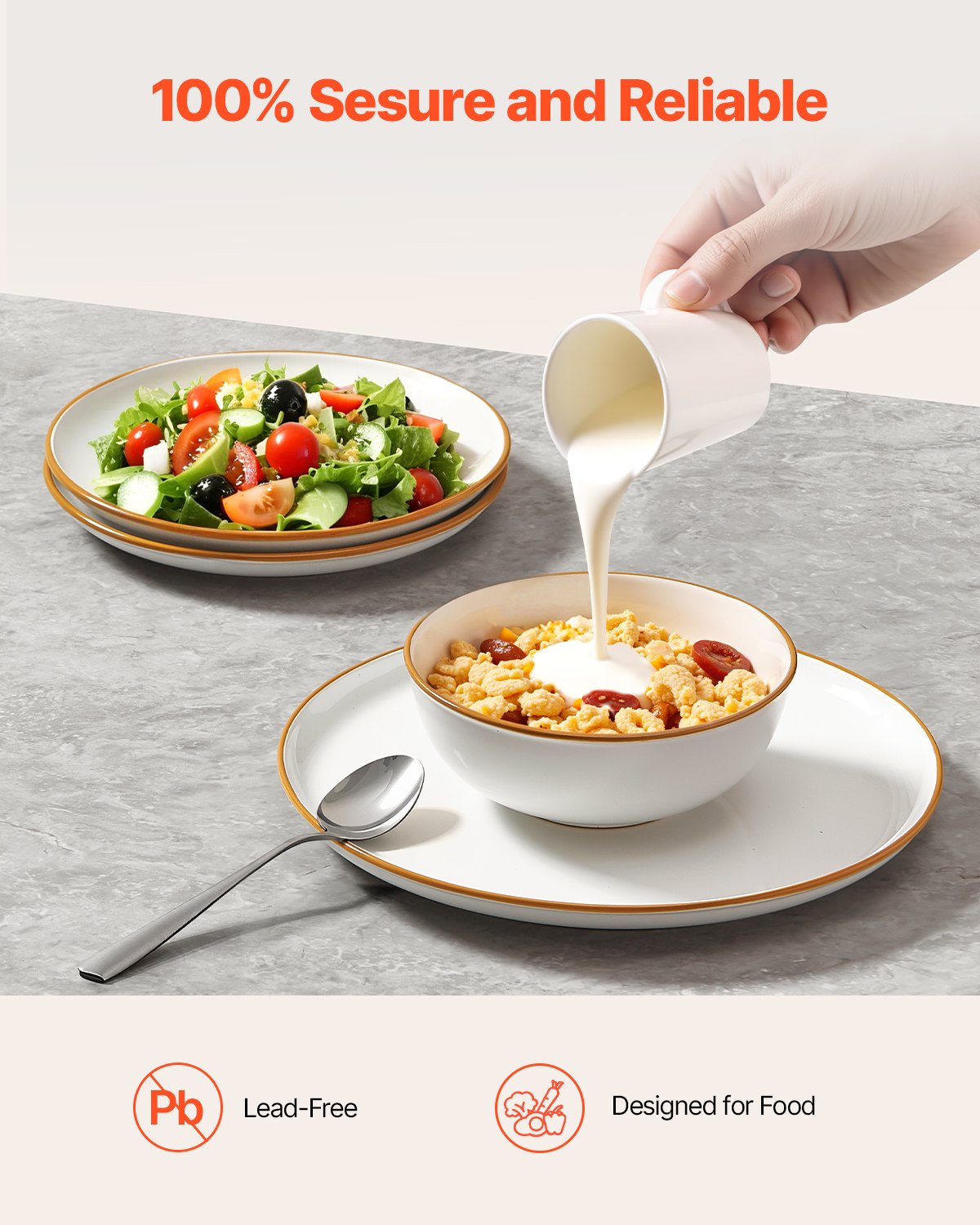 White Ceramic Dinnerware Set - 12 Piece / 4 People